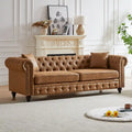 216,5 cm breites Chesterfield-Sofa mit 3 Sitzplätzen aus Tech-Gewebe und Kissen