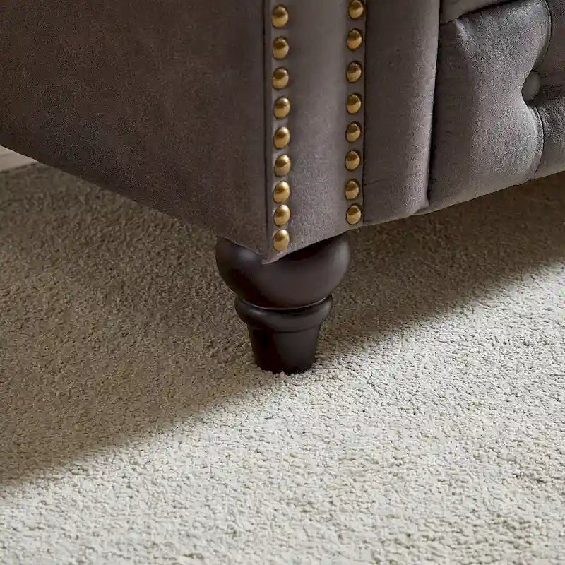 216,5 cm breites Chesterfield-Sofa mit 3 Sitzplätzen aus Tech-Gewebe und Kissen