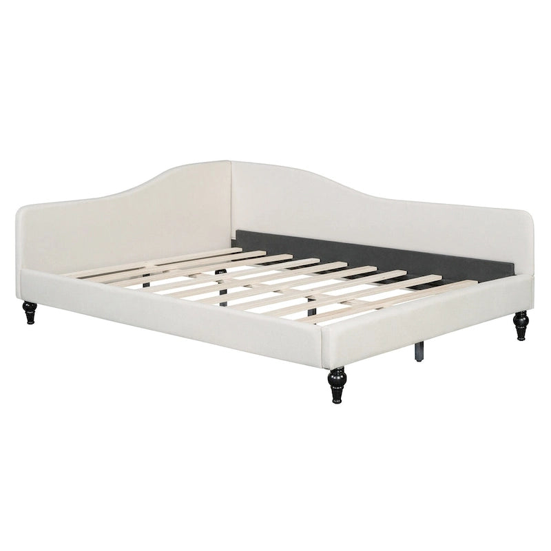 L-Shaped Semi-Enclosed Daybed with Wood Legs