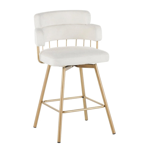 Christopher Knight Home Bremen 180Swivel 26 Velvet Counter Stools with Metal Legs (Set of 2)