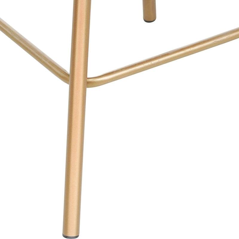 180° Swivel Velvet Counter Stools with Gold Metal Legs, Set of 2 - 26-inch Seat Height