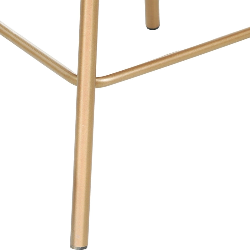 180° Swivel Velvet Counter Stools with Gold Metal Legs, Set of 2 - 26-inch Seat Height