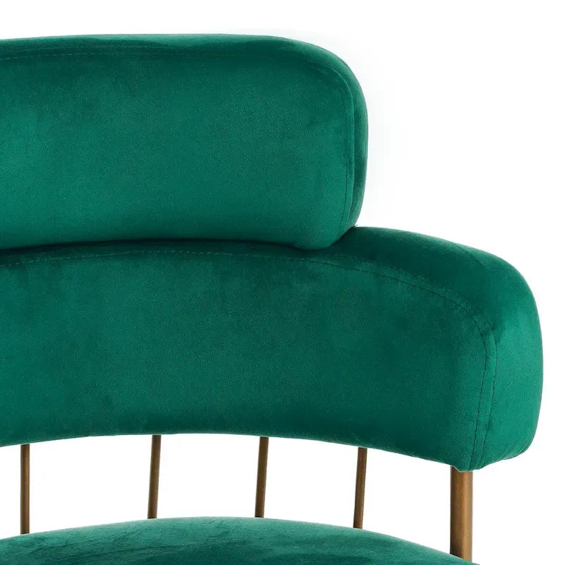 180° Swivel Velvet Counter Stools with Gold Metal Legs, Set of 2 - 26-inch Seat Height