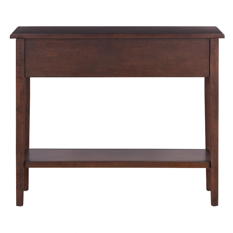 Tavolo consolle rustico con 3 cassetti e ripiano aperto - gambe in legno di hevea, 38.2W pollici