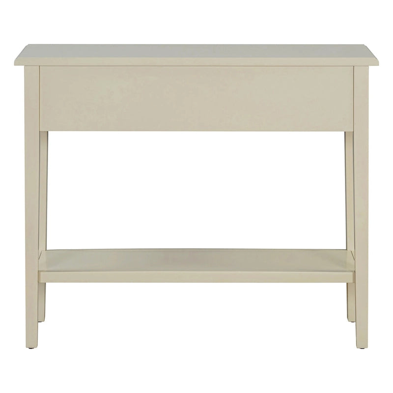 Tavolo consolle rustico con 3 cassetti e ripiano aperto - gambe in legno di hevea, 38.2W pollici