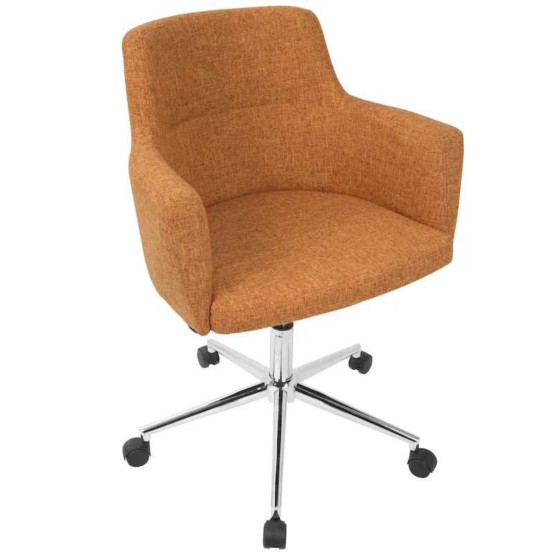 Contemporary Fabric Office Chair with Swivel and Adjustable Height