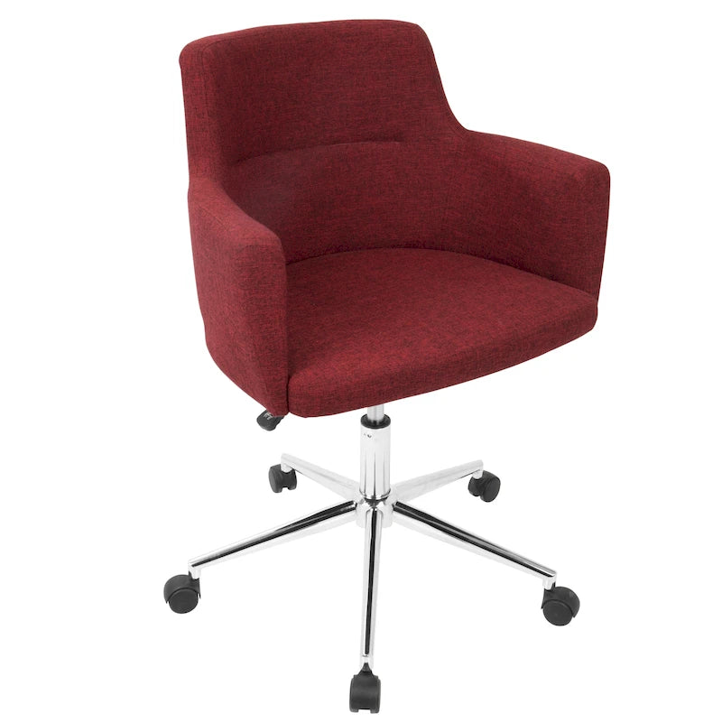 Contemporary Fabric Office Chair with Swivel and Adjustable Height