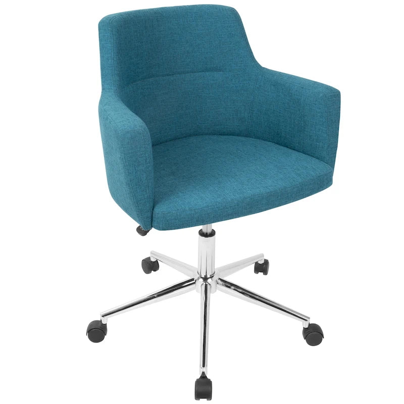 Contemporary Fabric Office Chair with Swivel and Adjustable Height
