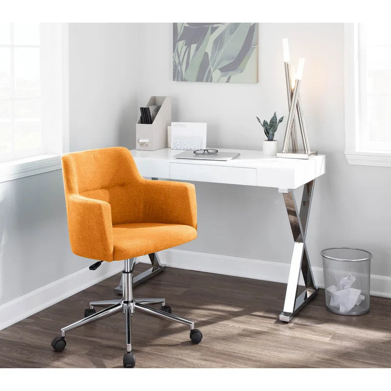 Contemporary Fabric Office Chair with Swivel and Adjustable Height