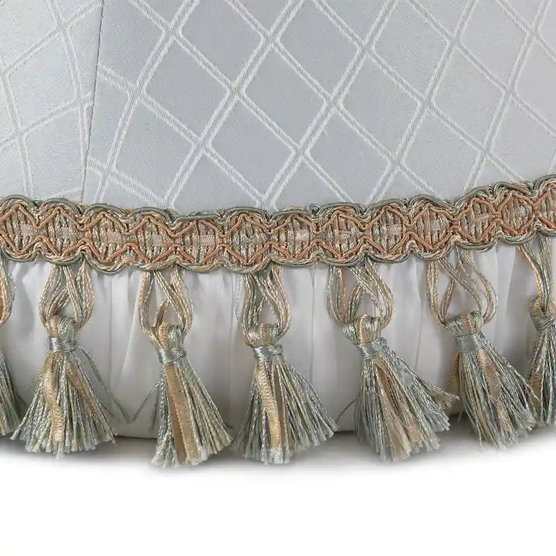 Decoratieve zandlopervormige poef voor de kaptafel met koordafwerking - 16x16 in.