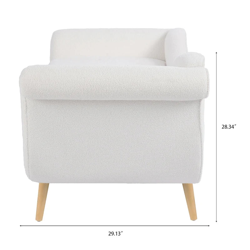 70.86-inch Chaise Lounge with Scroll Arms and Wave Back