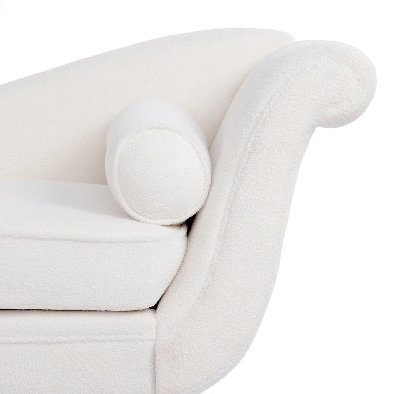 70.86-inch Chaise Lounge with Scroll Arms and Wave Back