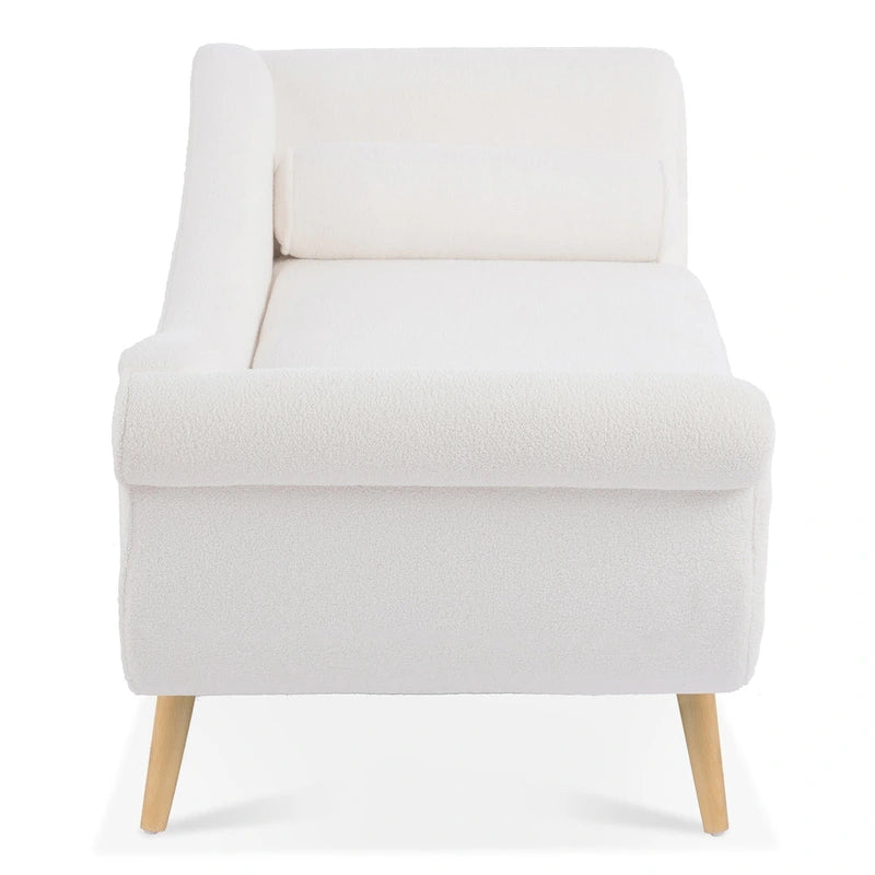 70.86-inch Chaise Lounge with Scroll Arms and Wave Back