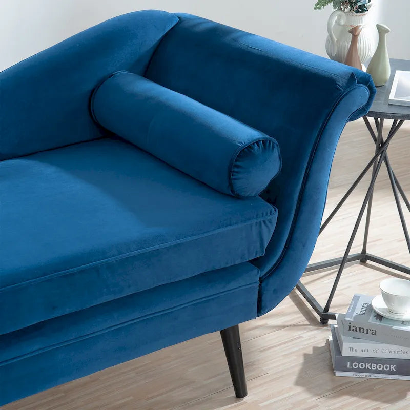 70.86-inch Chaise Lounge with Scroll Arms and Wave Back