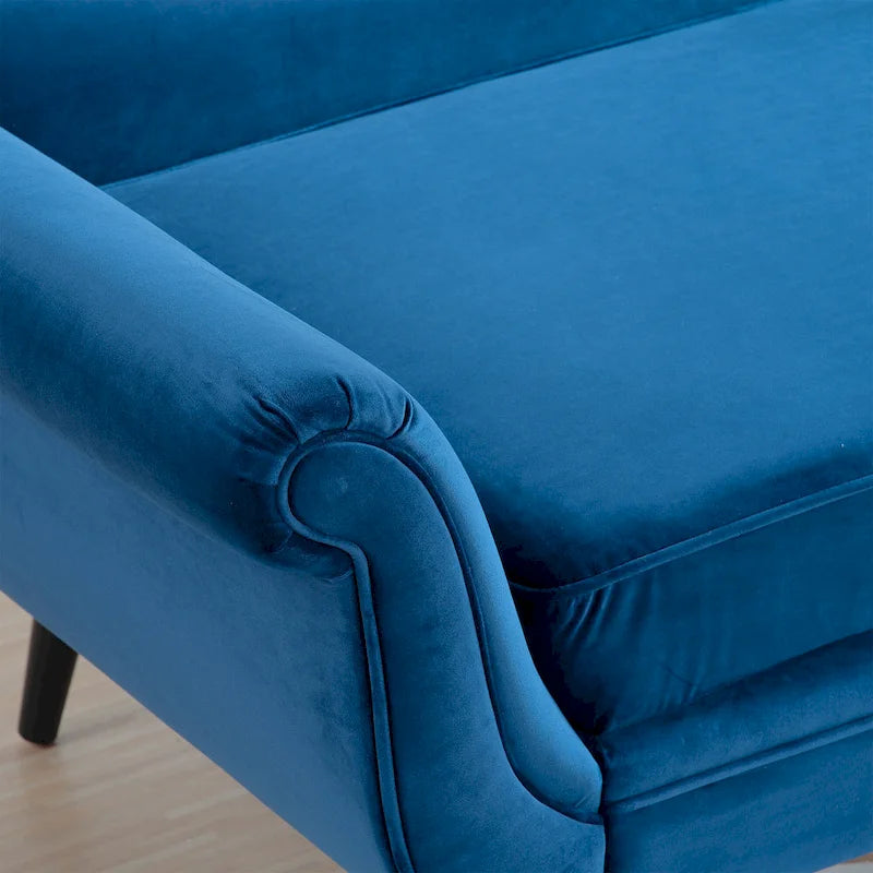 70.86-inch Chaise Lounge with Scroll Arms and Wave Back
