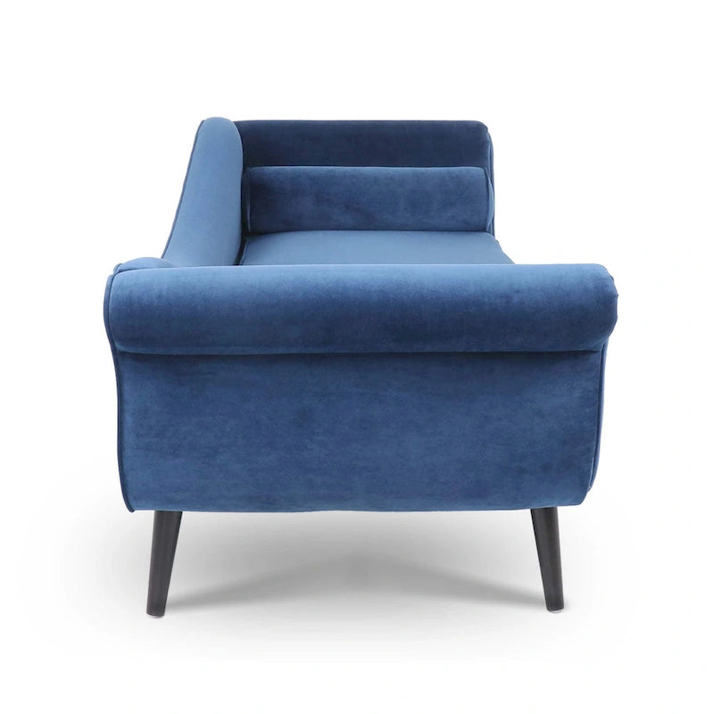 70.86-inch Chaise Lounge with Scroll Arms and Wave Back