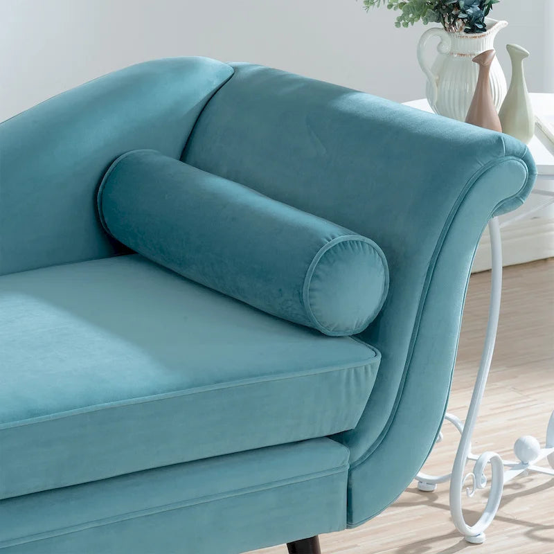70.86-inch Chaise Lounge with Scroll Arms and Wave Back