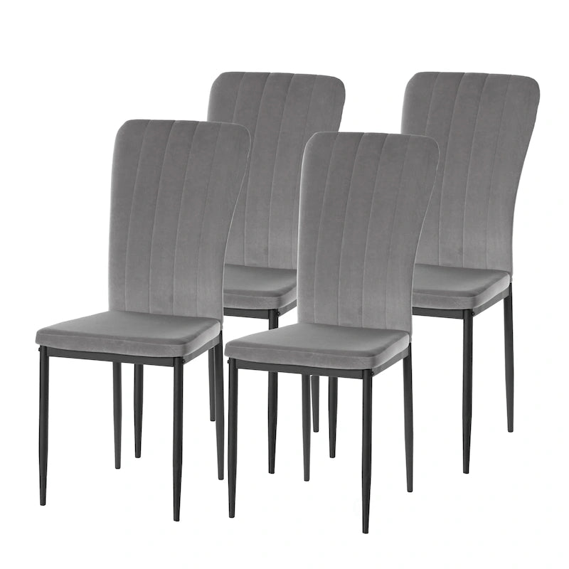 Modern Tufted Velvet Dining and Accent Chair with Metal Legs