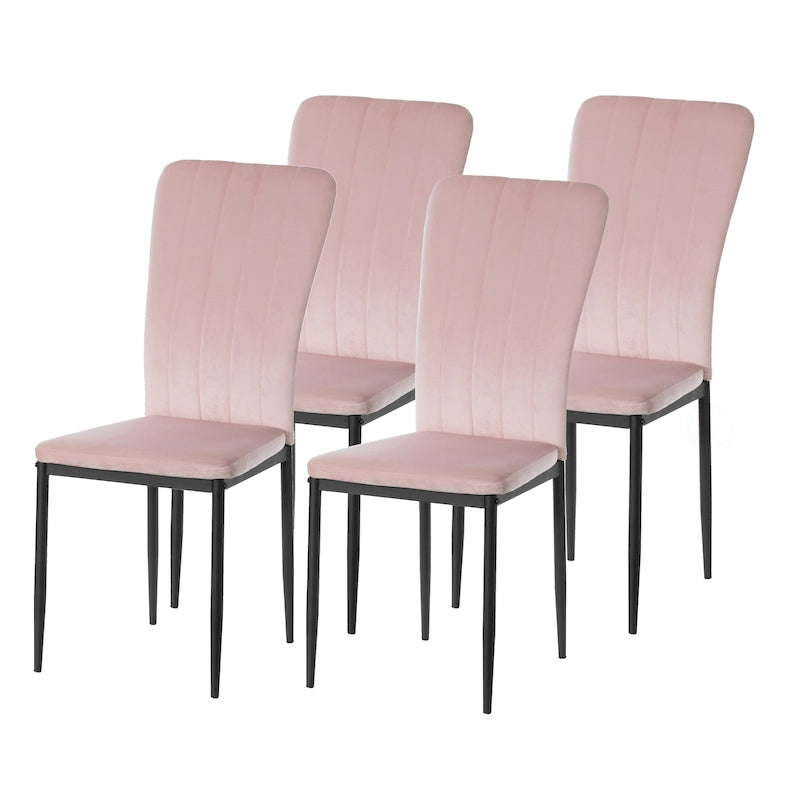 Modern Tufted Velvet Dining and Accent Chair with Metal Legs