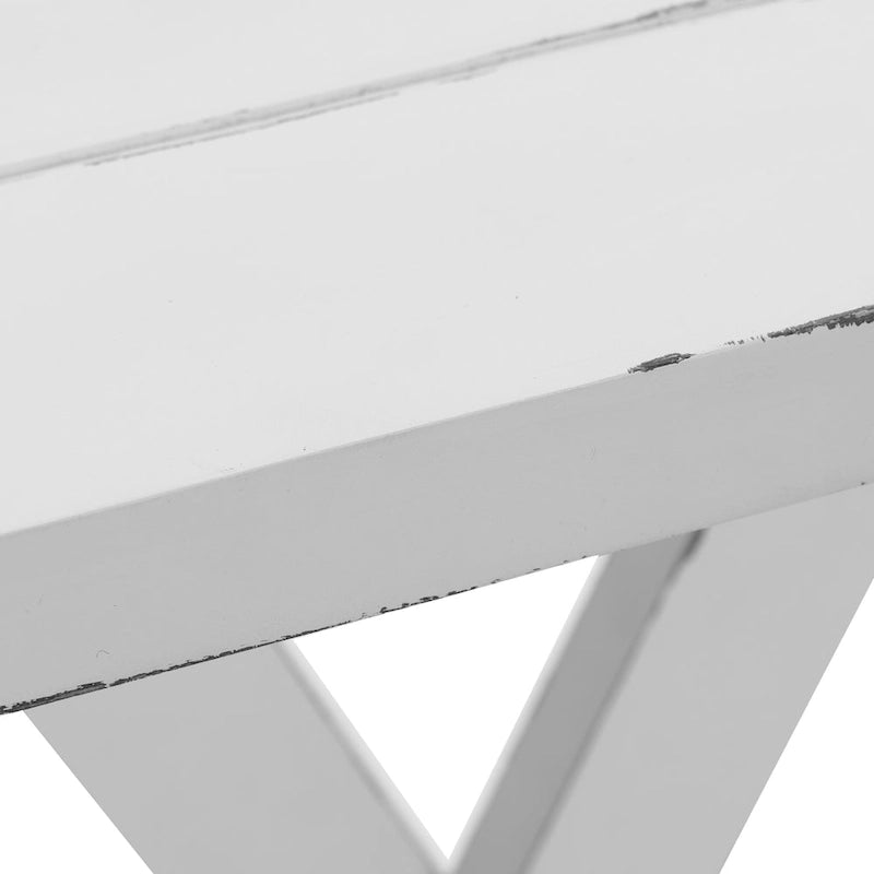 48-inch Distressed White Farmhouse Console Table with Double-X Base