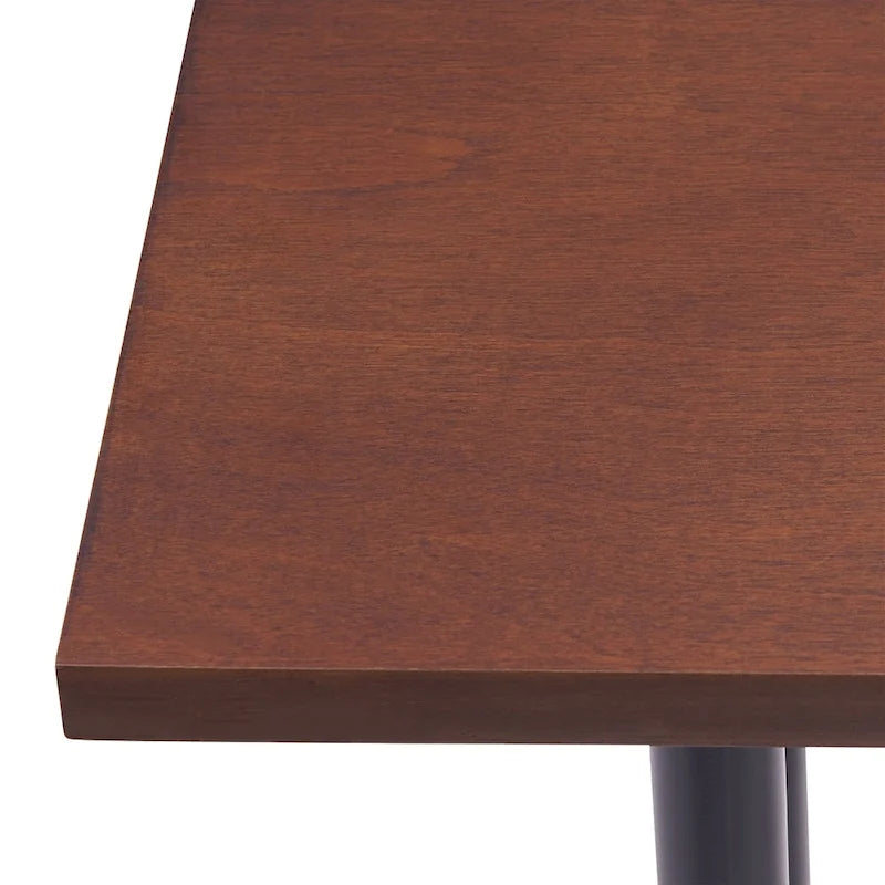 Industrial Console Table with Matte Black Iron Base and Espresso Top - 56W in.