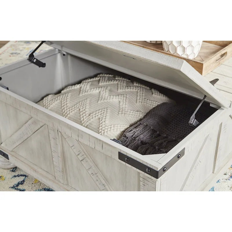 Rustic Farmhouse Square Coffee Table with Lift-Top Storage - 36W x 36D x 18H