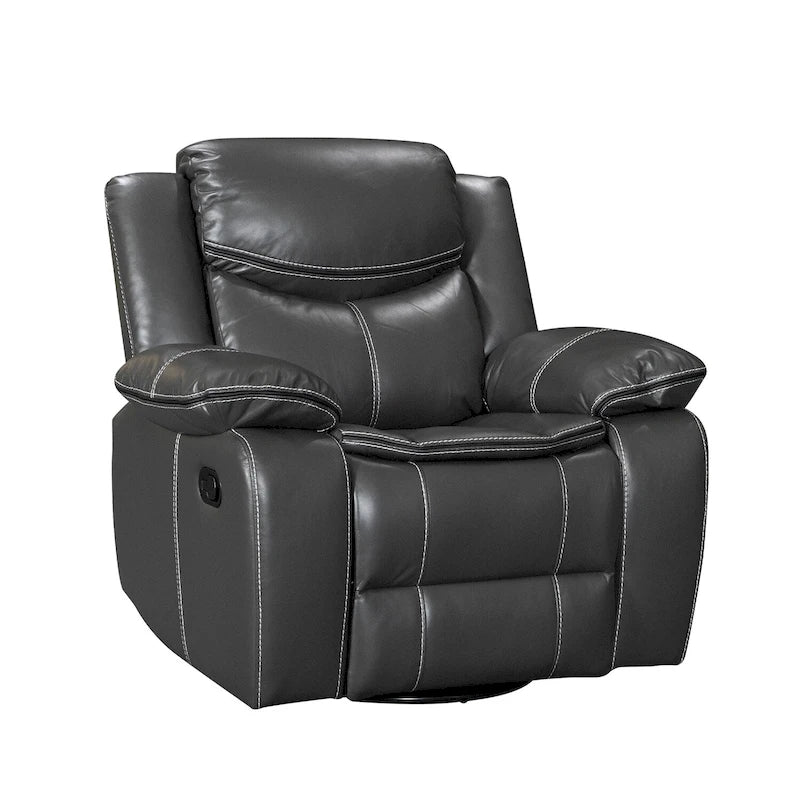 360° Swivel Rocking Recliner Chair with Overstuffed Armrests - 300 lb Capacity