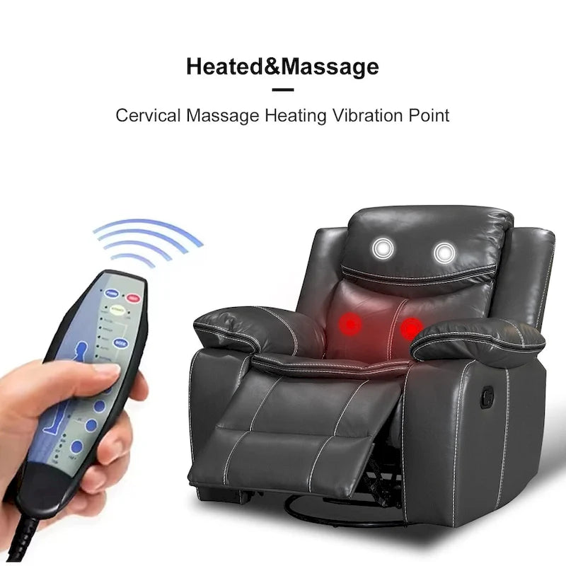 360° draaibare schommelstoel met verstelbare rugleuning, extra dikke armleuningen - draagvermogen 300 lb