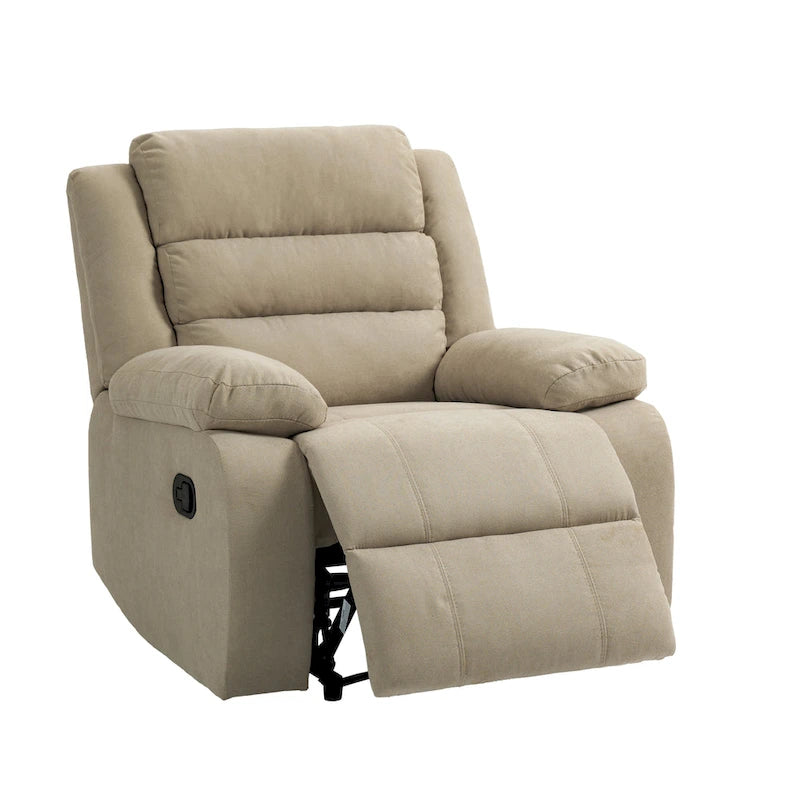 Set of 2 Manual Pushback Recliner Chairs in Cotton Fabric - 155° Recline