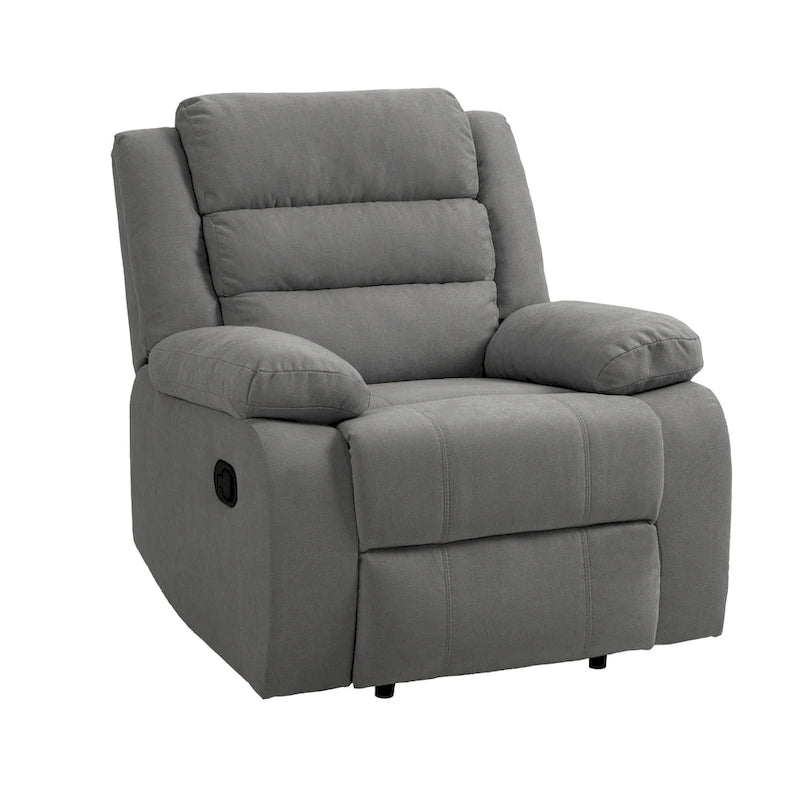 Set aus 2 manuell verstellbaren Relaxsesseln aus Baumwollstoff - 155° Neigungswinkel