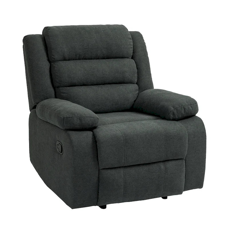 Set aus 2 manuell verstellbaren Relaxsesseln aus Baumwollstoff - 155° Neigungswinkel