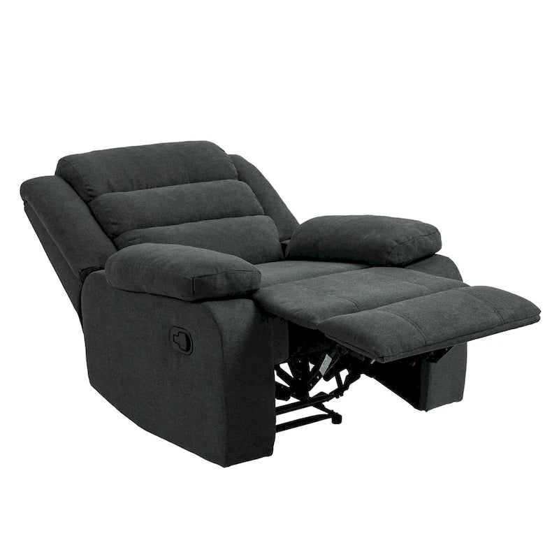 Set aus 2 manuell verstellbaren Relaxsesseln aus Baumwollstoff - 155° Neigungswinkel
