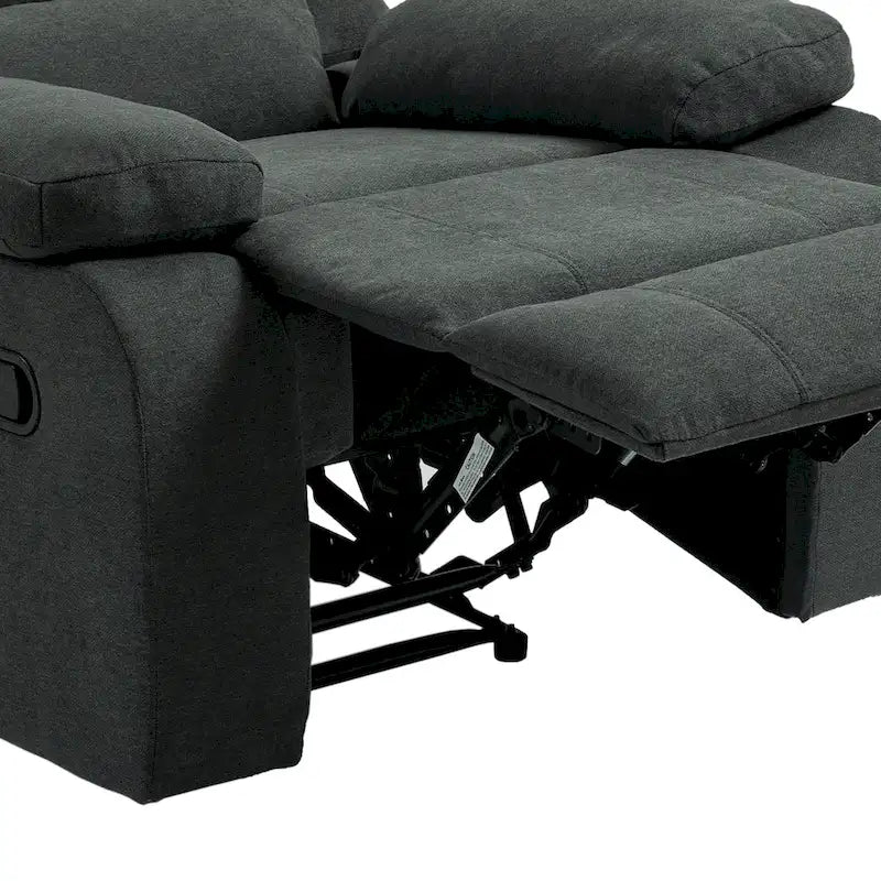 Set aus 2 manuell verstellbaren Relaxsesseln aus Baumwollstoff - 155° Neigungswinkel