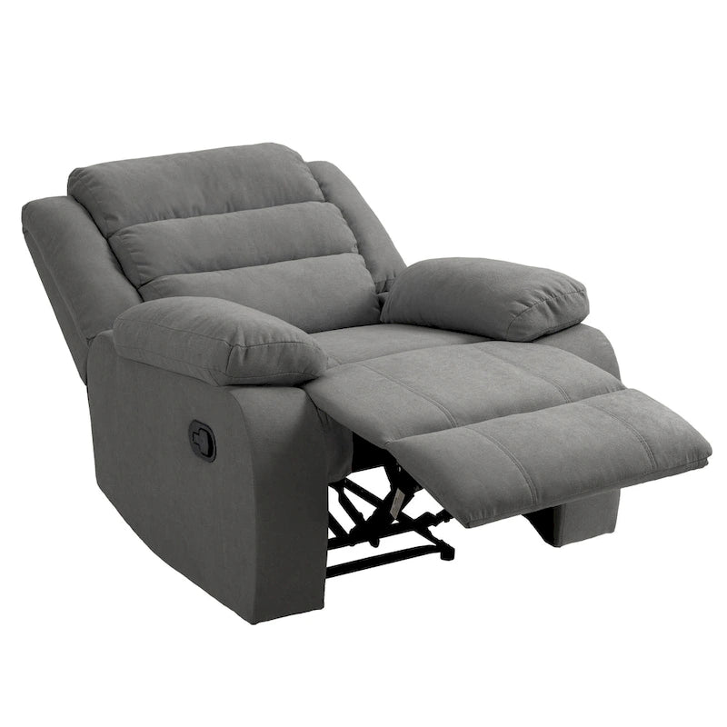 Set aus 2 manuell verstellbaren Relaxsesseln aus Baumwollstoff - 155° Neigungswinkel