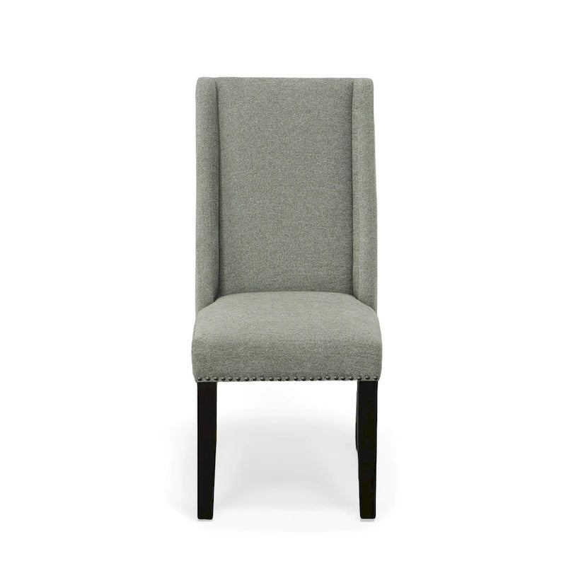 Upholstered Wingback Dining Chairs with Nailhead Trim, Set of 2