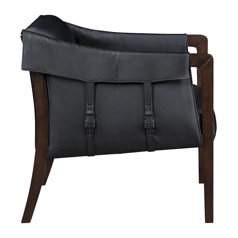 Sessel im Mid-Century-Stil mit Kunstleder und Gurtbespannung