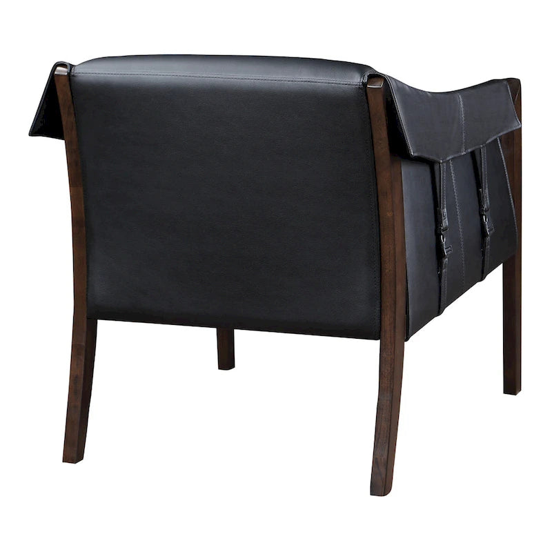 Sessel im Mid-Century-Stil mit Kunstleder und Gurtbespannung