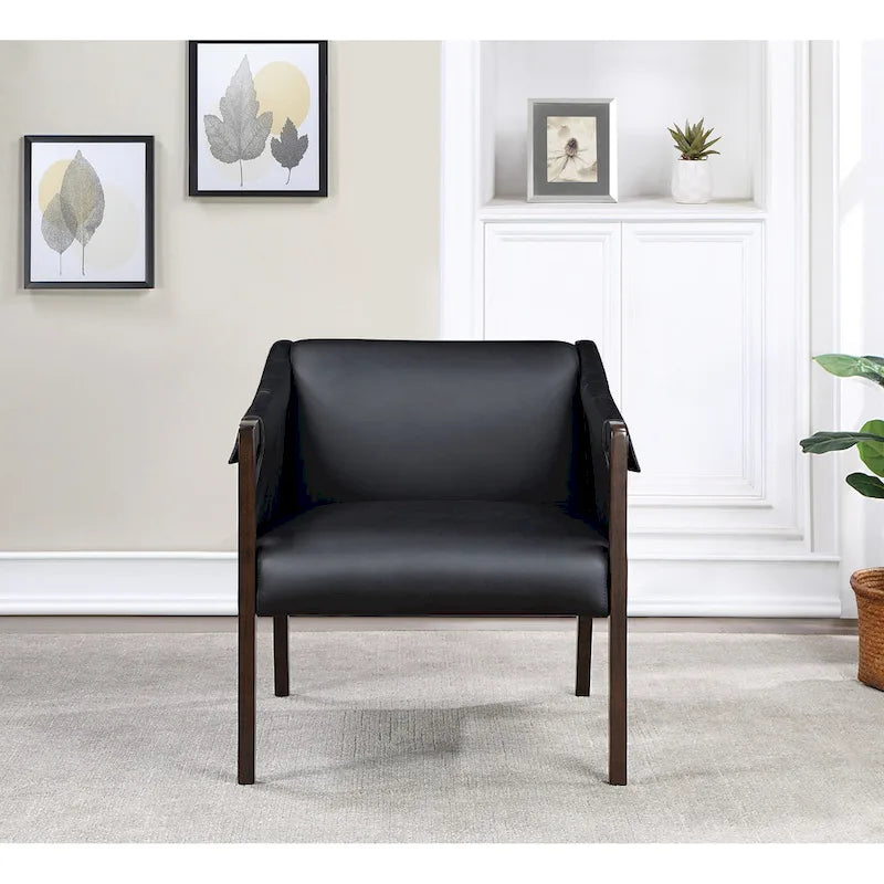 Sessel im Mid-Century-Stil mit Kunstleder und Gurtbespannung