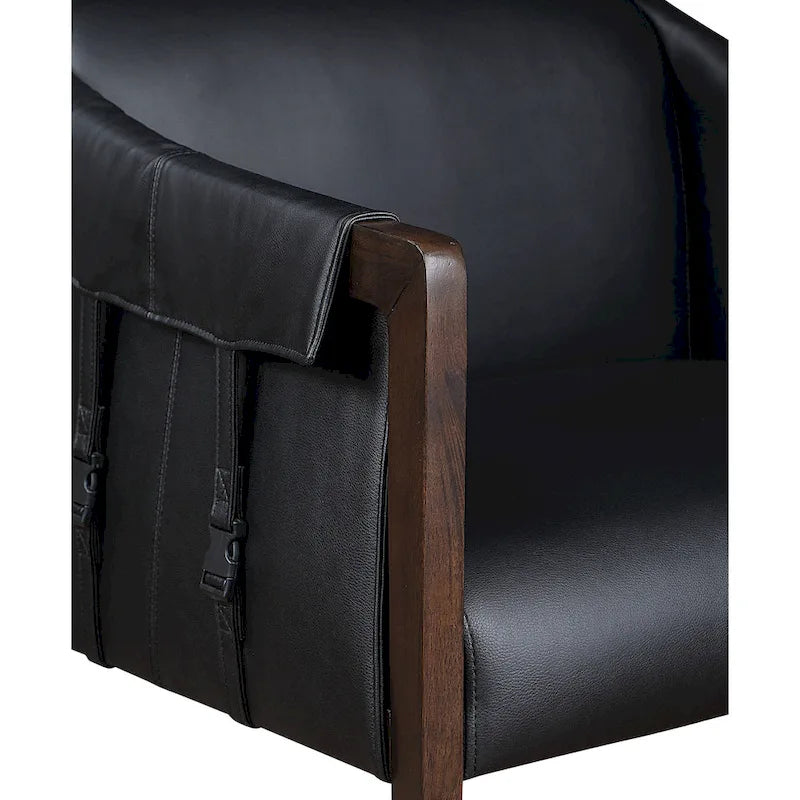 Sessel im Mid-Century-Stil mit Kunstleder und Gurtbespannung