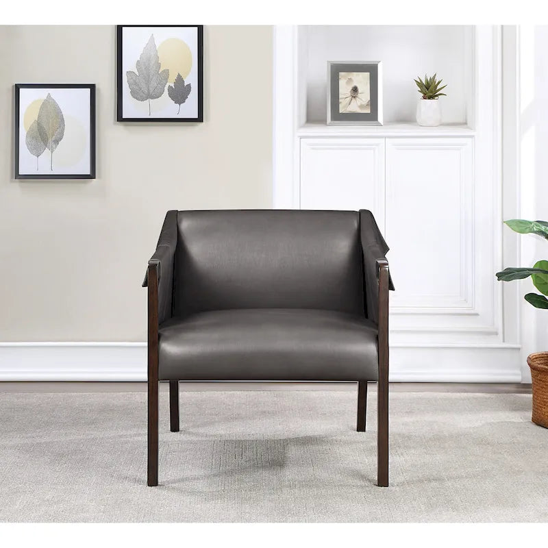 Sessel im Mid-Century-Stil mit Kunstleder und Gurtbespannung
