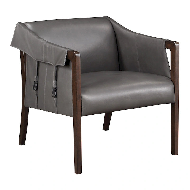 Sessel im Mid-Century-Stil mit Kunstleder und Gurtbespannung