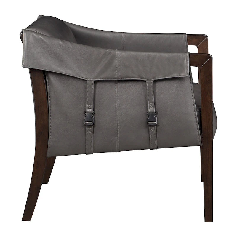 Sessel im Mid-Century-Stil mit Kunstleder und Gurtbespannung
