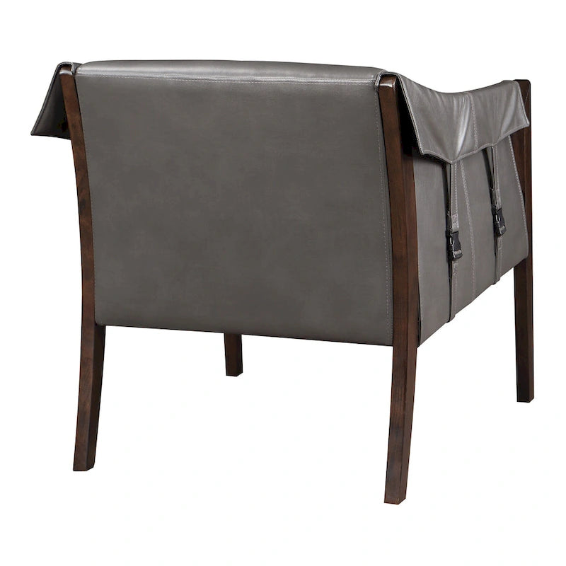 Sessel im Mid-Century-Stil mit Kunstleder und Gurtbespannung
