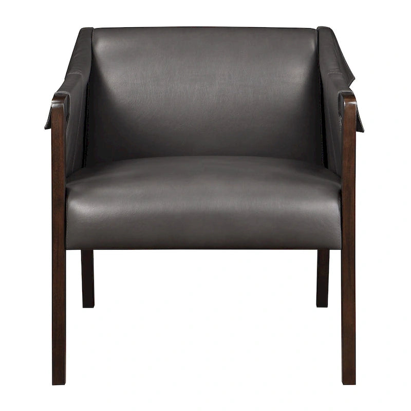 Sessel im Mid-Century-Stil mit Kunstleder und Gurtbespannung