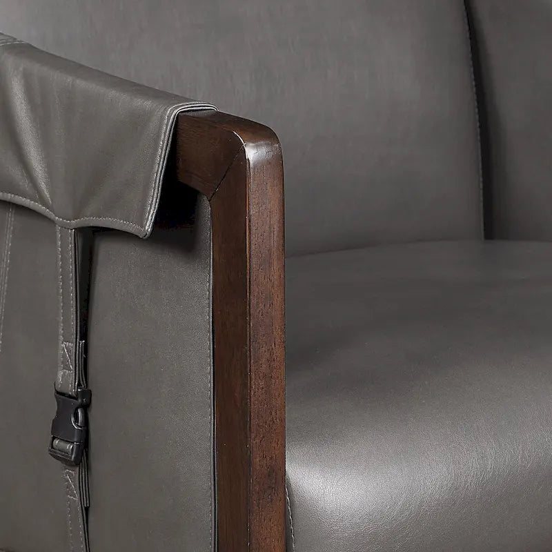 Sessel im Mid-Century-Stil mit Kunstleder und Gurtbespannung