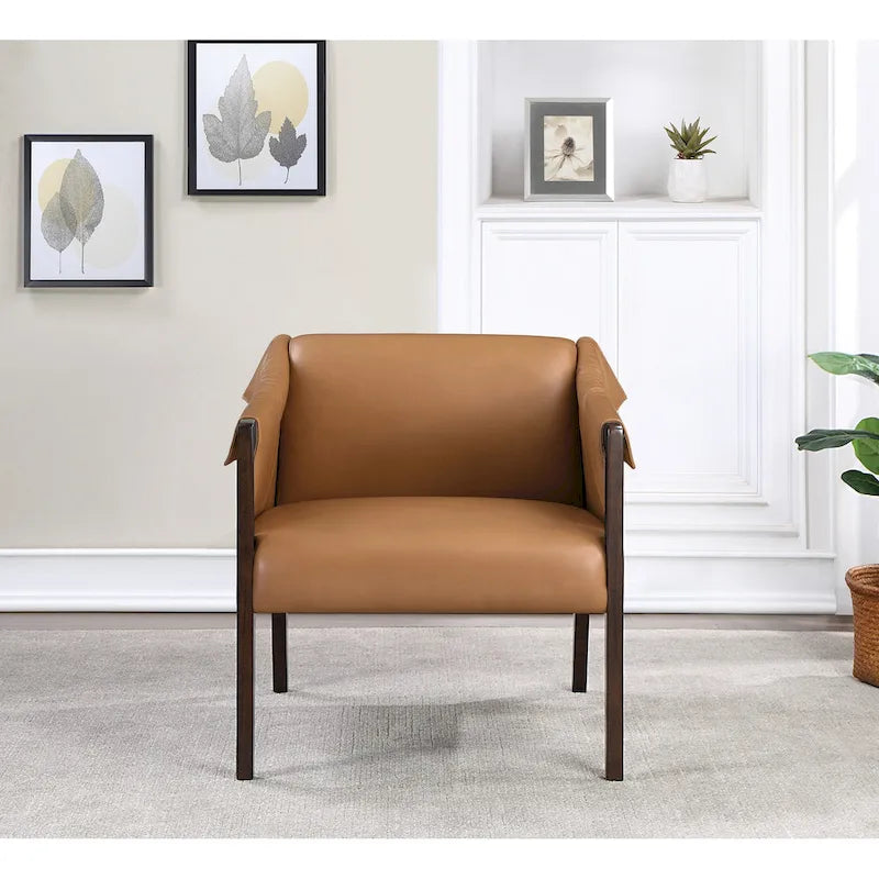 Sessel im Mid-Century-Stil mit Kunstleder und Gurtbespannung