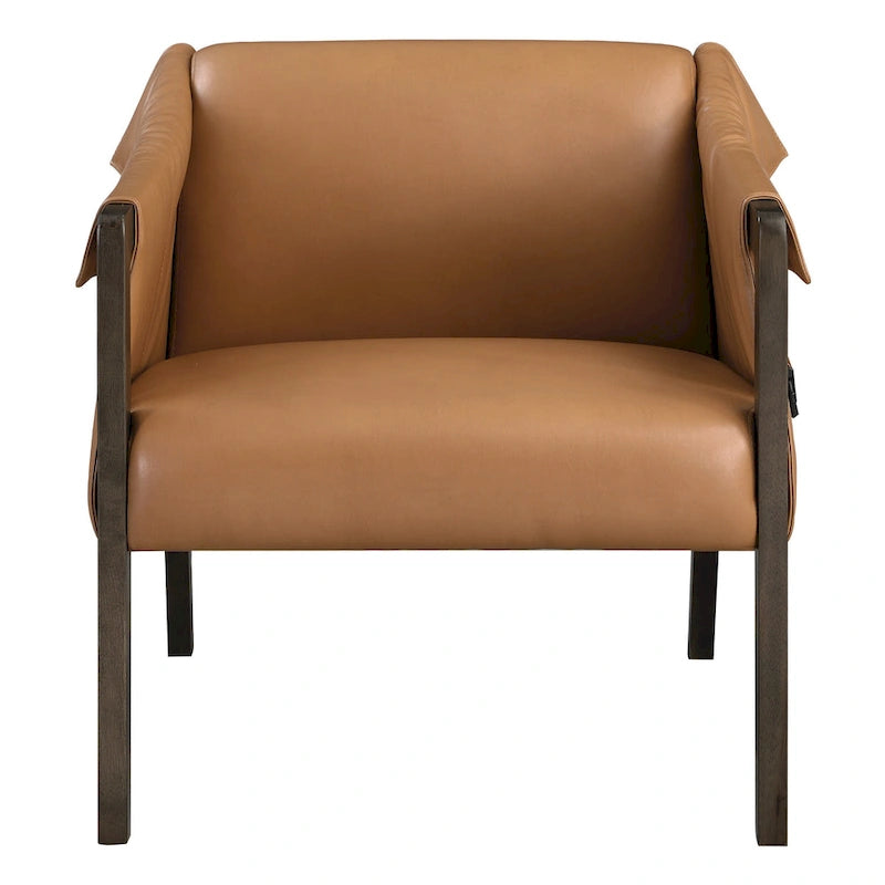 Sessel im Mid-Century-Stil mit Kunstleder und Gurtbespannung