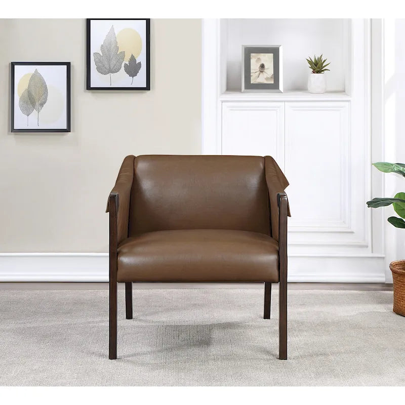 Sessel im Mid-Century-Stil mit Kunstleder und Gurtbespannung