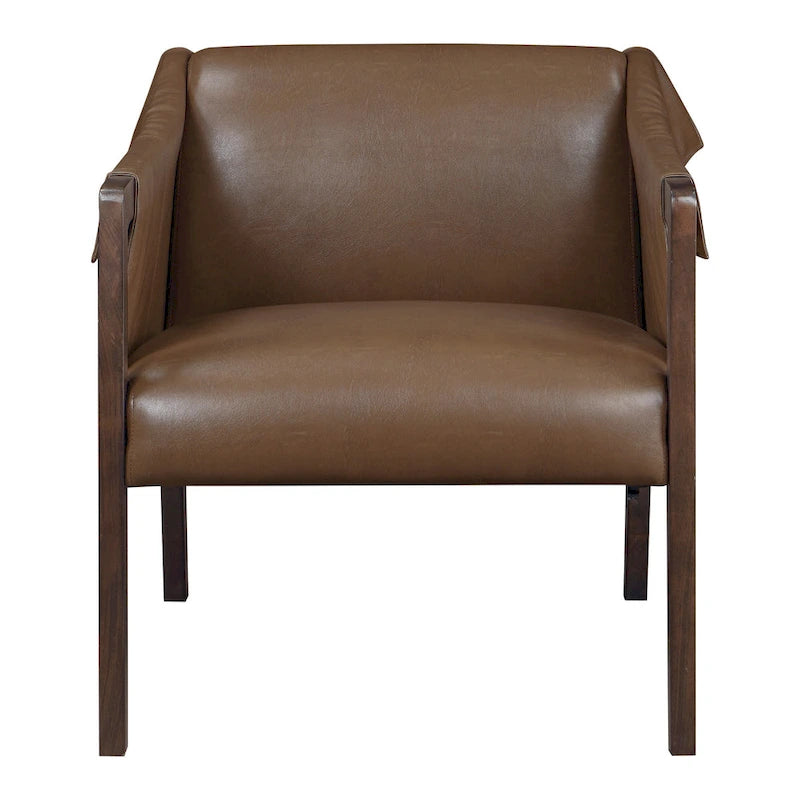 Sessel im Mid-Century-Stil mit Kunstleder und Gurtbespannung