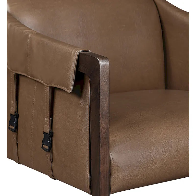 Sessel im Mid-Century-Stil mit Kunstleder und Gurtbespannung